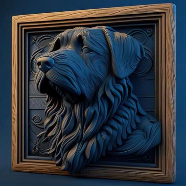 3D model Blue Gascon Griffon dog (STL)